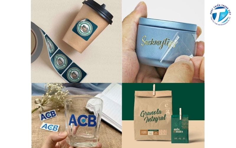 Ứng dụng đa dạng của in logo dán